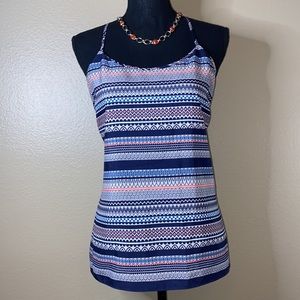 J. Crew T Back Geometric Print Spaghetti Strap Tank
